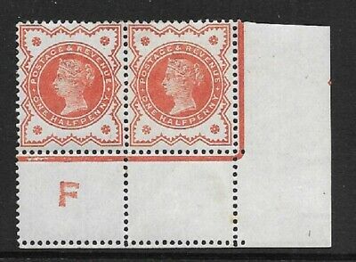 ½d Vermilion Control F perf pair - with marginal rule UNMOUNTED MINT