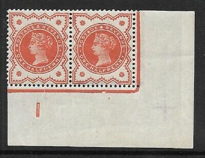 ½d Vermilion Control I Imperf pair - with marginal rule MOUNTED MINT