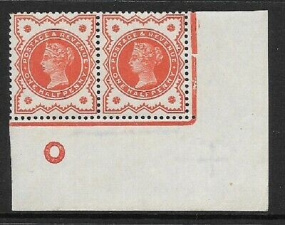 ½d Vermilion Control O Imperf pair - with marginal rule UNMOUNTED MINT