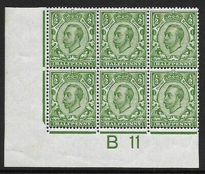 Spec N4(7) ½d Bright Yellow-Green Control B 11 perf 2 UNMOUNTED MINT