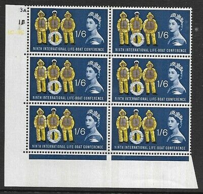 1963 Lifeboat (Phos) 1 6 Row 19 Cyl Block With Narrow Bands at Left UNMOUNTED
