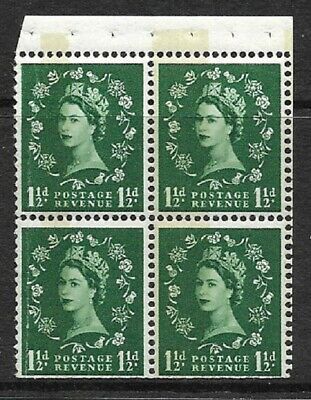 SB74a Wilding booklet pane Blue Phosphor scarce perf type I(½v) UNMOUNTED MNT