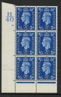 1937 2½d Blue Dark colours H40 10 Dot perf 6B(E P) block 6 UNMOUNTED MINT MNH