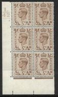 5d Brown Dark colours L42 1 Bar 3 Dot perf 5(E I) block 6 UNMOUNTED MINT MNH