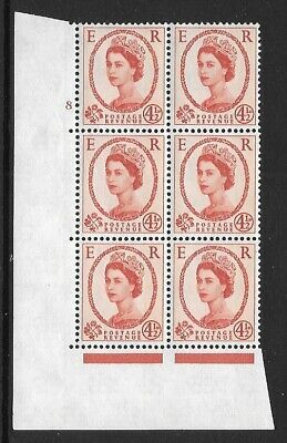 S98ab 4½d Wilding Typo 6mm band at left Cylinder 8 ND UNMOUNTED MINT