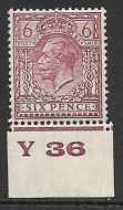 spec N42(5) 6d Purple Block Cypher Control Y36 imperf UNMOUNTED MINT