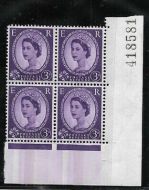 3d Wilding Violet Phosphor with all over phosphor wash blk 4 UNMOUNTED MINT