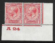1d Scarlet Block Cypher Control A24 imperf pair UNMOUNTED MINT