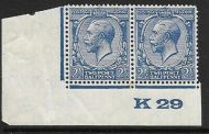 2½d Blue Block Cypher Control K29 imperf UNMOUNTED MINT MNH