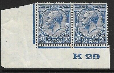 2½d Blue Block Cypher Control K29 imperf UNMOUNTED MINT MNH