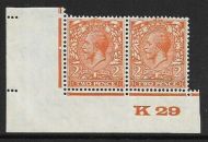 2d Orange Block Cypher Control K29 imperf UNMOUNTED MINT MNH
