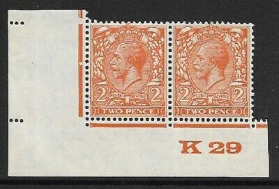 2d Orange Block Cypher Control K29 imperf UNMOUNTED MINT MNH