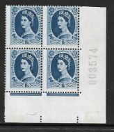 1 6d Wilding Multi Crown variety - Misplace perfs Flaw blk 4 UNMOUNTED MINT