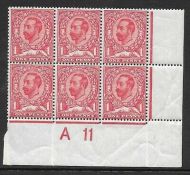 sg329(i) 1d Scarlet variety white scratch to left of lions face UNMOUNTED MINT