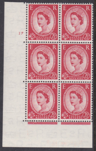 2½d Wilding Tudor Wmk Cylinder 17 No Dot perf type A(E I) UNMOUNTED MINT MNH
