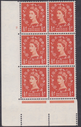 ½d Wilding Edward Crown cylinder 2 No dot Perf C(E P) UNMOUNTED MINT