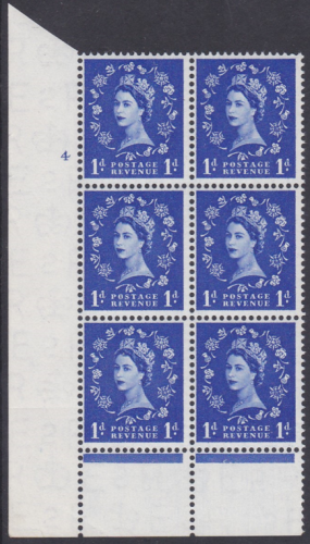 1d Wilding Edward Wmk Cylinder 4 No Dot perf type C(E P) UNMOUNTED MINT