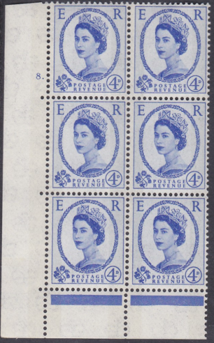 4d Wilding Green Phosphor 8 Dot perf type C(E P) UNMOUNTED MINT