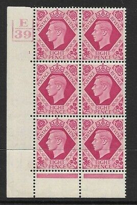 Sg 472 8d Carmine Dark colours E39 1 No Dot 3 Bar perf 6B(E P) UNMOUNTED MINT