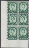 1 3 Blue Phosphor on Cream cylinder 1 No Dot perf A(E I) UNMOUNTED MINT