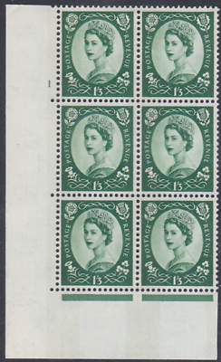 1 3 Blue Phosphor on Cream cylinder 1 No Dot perf A(E I) UNMOUNTED MINT