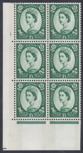 1 3 Blue Phosphor on Cream cylinder 1 Dot perf A(E I) UNMOUNTED MINT