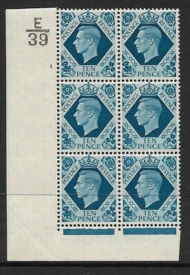 1939 10d Turquoise-blue E39 1 No Dot perf 5(I E) UNMOUNTED MINT