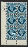 1939 10d Turquoise-blue U47 5 Dot perf 6B(E P) UNMOUNTED MINT MNH