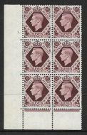 1939 11d Plum Cyl 1 Dot perf 6B(E P) UNMOUNTED MINT