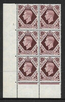 1939 11d Plum Cyl 1 Dot perf 6B(E P) UNMOUNTED MINT