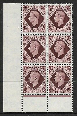 1939 11d Plum Cyl 1 No Dot perf 6(I P) UNMOUNTED MINT