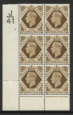 1939 1 - Bistre-Brown J41 6 No Dot perf 6(I P) block 6 UNMOUNTED MINT