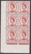 4½d Wilding Multi Crowns on Cream Cyl 6 Dot perf A(E I) UNMOUNTED MINT