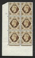 1939 1 - Bistre-Brown 17 Dot perf 5(E I) block 6 UNMOUNTED MINT