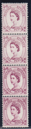 1954 S104 6d Reddish Purple dramatic dry print Tudor Wmk Unmounted Mint MNH