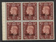 QB21t 1½d Brown booklet pane - Cancelled T33 UNMOUNTED MNT MNH