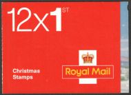 LX34 2007 Christmas Greetings Barcode Booklet 12 x 1st class - No Cylinder