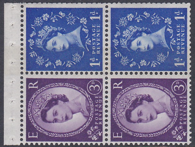 SB56d 9.5mm band on 1d none on 3d booklet pane UNMOUNTED MNT MNH