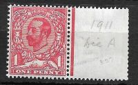 N7(2) 1d Pale Carmine Red Downey Head marginal UNMOUNTED MINT MNH