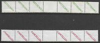 ½d  1d Downey Head Coil trials overprinted CANCELLED strips UNMOUNTED MINT