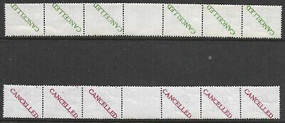 ½d  1d Downey Head Coil trials overprinted CANCELLED strips UNMOUNTED MINT