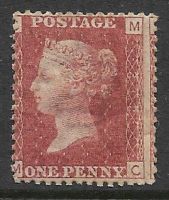 SG 43 1d Penny Red Lettered M-C plate 212 MOUNTED MINT