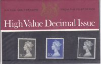 1971 small definitive packs high value decimal issue Pack No. 38 - Complete
