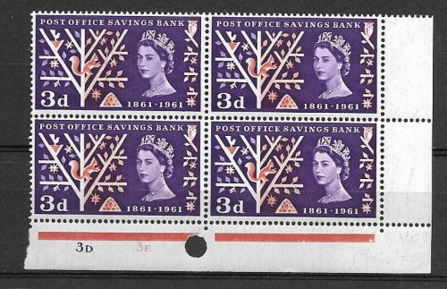Sg 624Aa 1961 3d POSB with perfed side margin UNMOUNTED MINT MNH