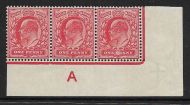 M5(1) 1d Scarlet EDVII De La Rue control A Imperf UNMOUNTED MINT