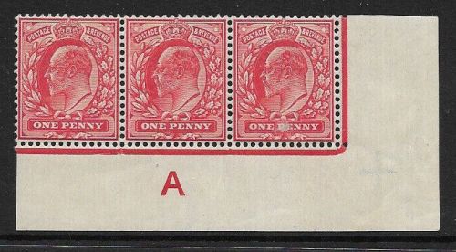 M5(1) 1d Scarlet EDVII De La Rue control A Imperf UNMOUNTED MINT