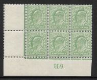 1907 M2(2) ½d Yellow Green Control H8 De La Rue MOUNTED MINT