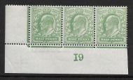 1907 M2(2) ½d Yellow Green Control I9 De La Rue perf V2A UNMOUNTED MINT