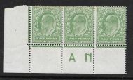 M3(3) ½d Deep Dull Green Harrison Cont A11 with A17 error UNMOUNTED MINT