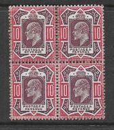 Spec M44(6) 10d Dull Red Purple  Carmine Somerset House blk 4 UNMOUNTED MINT